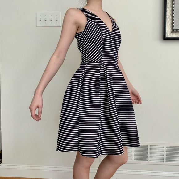 NWT AQUA Scuba Neoprene Striped Dress - Picture 15 of 16